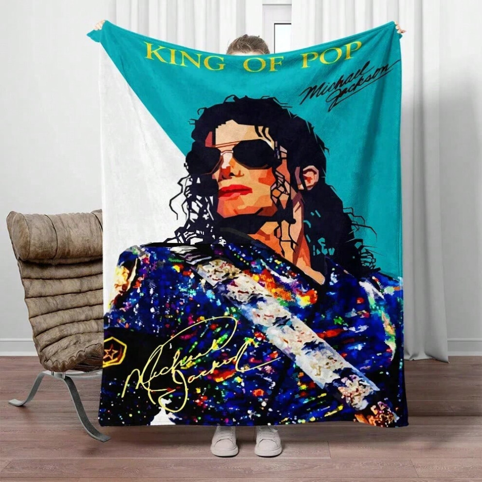 (8, 100X130CM) MJ King of Pop Michael Jackson Blanket,Lightweight Flannel Throw for Sofa, Bed, Travel, Camping, Livingroom, Office, Couch,Chair-image-OPC-PJD2KFH-NEW