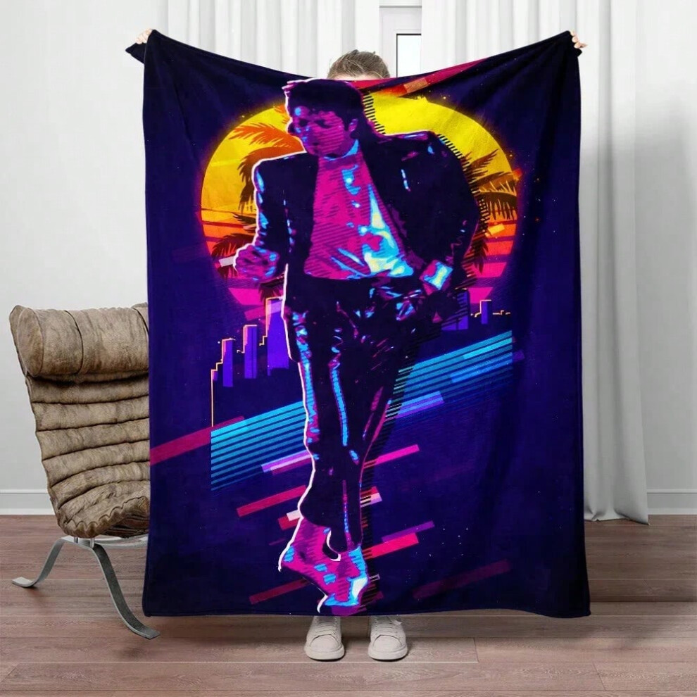 (10, 125X150CM) MJ King of Pop Michael Jackson Blanket,Lightweight Flannel Throw for Sofa, Bed, Travel, Camping, Livingroom, Office, Couch,Chair-image-OPC-PJD2KJQ-NEW