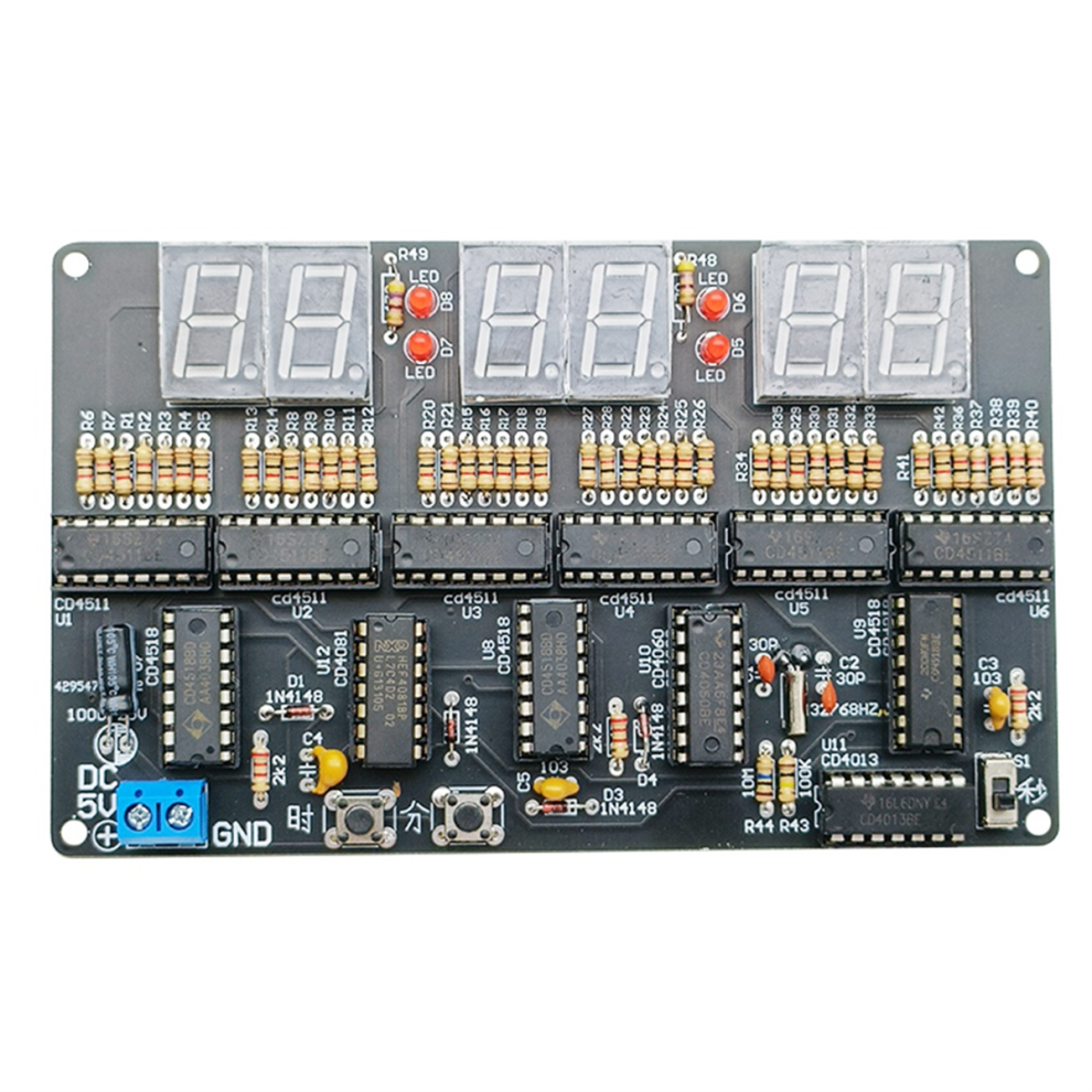 Dc4.5v-5.5V 6-Bit Digital Circuit Clock Kit Electronic Clock Teaching 4713507975424