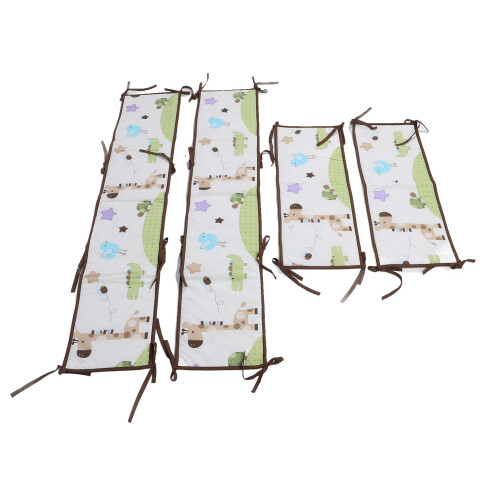 4pcs Baby Cot Bumper Set Breathable Soft Mesh Edging, Size Options