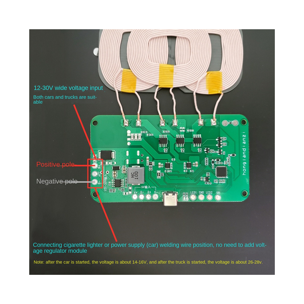 15W 12V 5V 2A Wireless Fast Charger Charging Transmitter Module 4713507975868