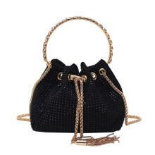(Black) Bag Chain Bucket Large Handbag Crossbody Bag For Girls Shoulder Bag Bag Storage