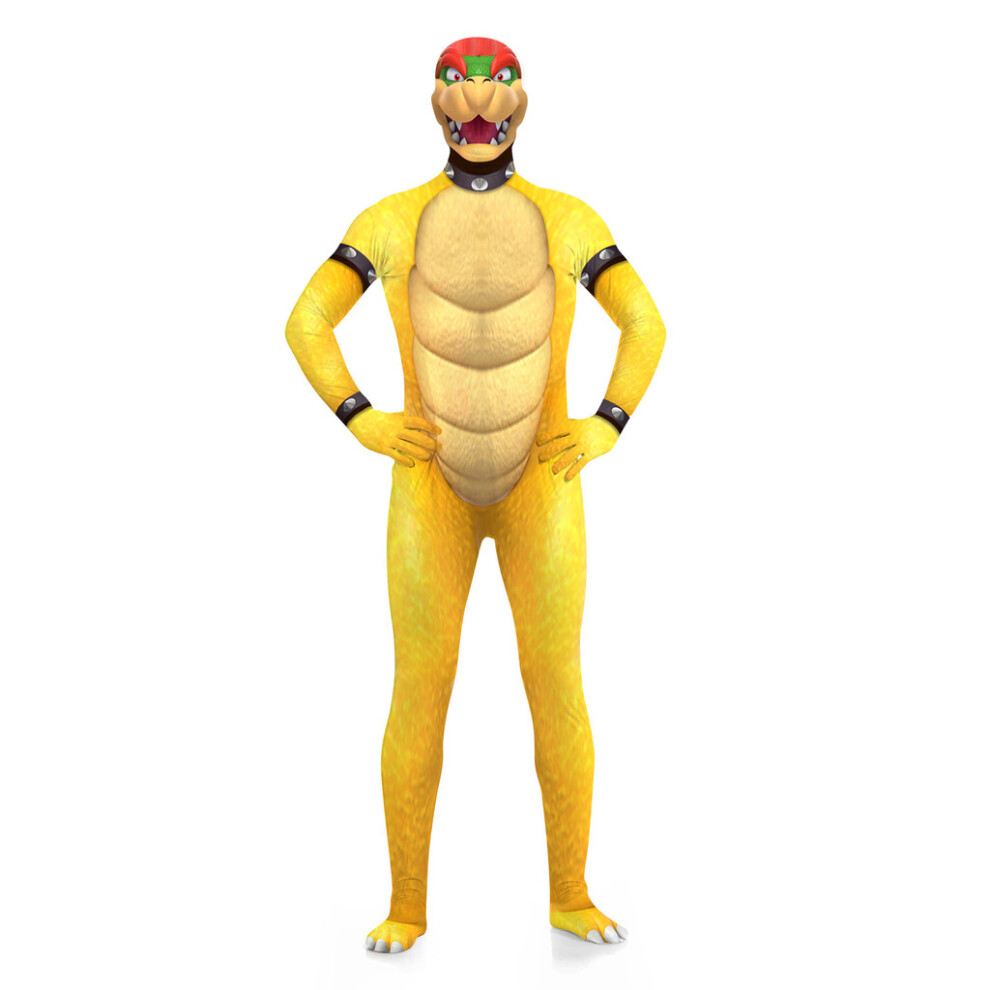 (, 2XL) Super Bowser Mario Yoshi Piranha Plant Buzzy Beetle Cosplay Leotard Costumes Yellow