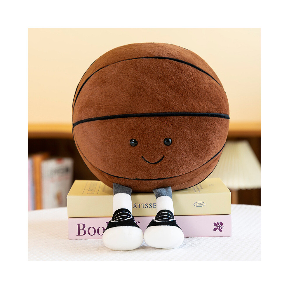 (Brown, 25cm) Soccer Basketball adorable Plush Toy Cute Cartoon Boys Holiday Children Gift