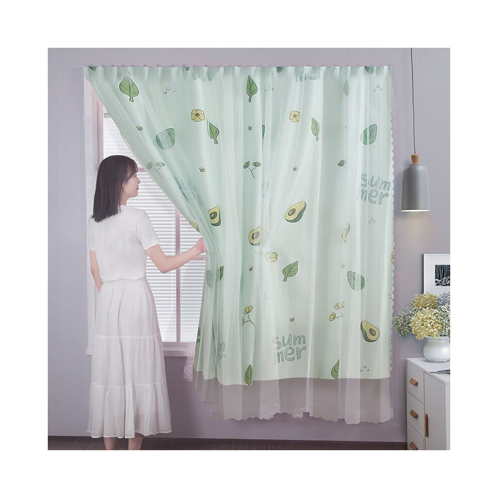 (Avocado-Velcro Type, 150*200cm/59.1*78.7in(W*H)) Curtains Blackout Hooks Curtain Windows Decorative Easy Install Drapes-image-OPC-PJD2WGB-NEW