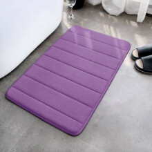 (Purple, 50*80cm) Ground Fleece Coral Mats Bathroom Rug Non Slip Dirt Resistant Mat Floor Toilet