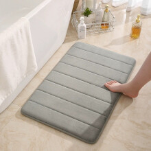 (Light Gray, 50*80cm) Ground Fleece Coral Mats Bathroom Rug Non Slip Dirt Resistant Mat Floor Toilet