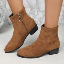 (Dark Brown, 43) Autumn Plus Elegant Size Womens Martin Boots In Suede With Design Casual British