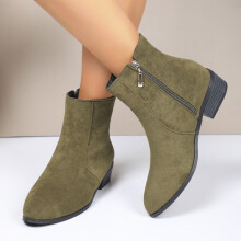 (Army Green, 39) Autumn Plus Elegant Size Womens Martin Boots In Suede With Design Casual British