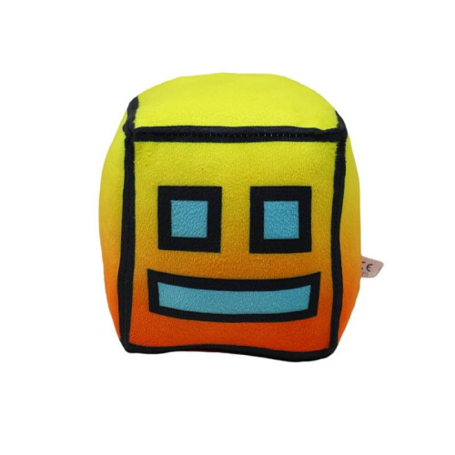 (Yellow Standard) Game Geometry Dash Character Plush Cushion Stuffed Toy Gift Expression Block