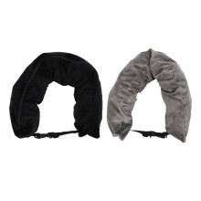 2 pezzi cuscino da viaggio riempibile a forma di U, in poliestere.