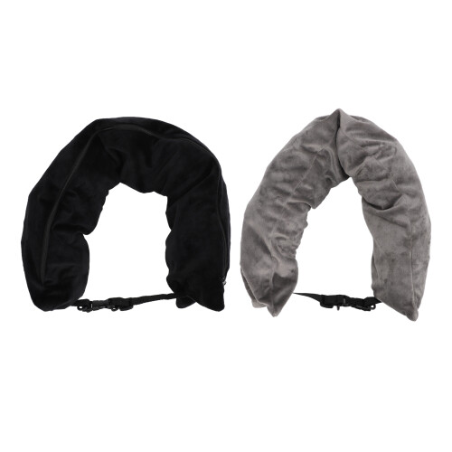 2 pièces d'oreiller de voyage en U à remplir - polyester