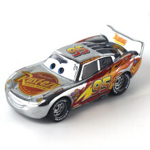 (Silver McQueen) Film Cars Anime 3 Racers Diecast Metal Model Toy Slide Mini Car Kids Toy Gift