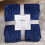 (Dark Blue) Flannel Blanket Fleece Sofa Soft Solid Color Bedspread Plush Bed Cover Gift 1