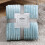 (Light Blue) Flannel Blanket Fleece Sofa Soft Solid Color Bedspread Plush Bed Cover Gift 1