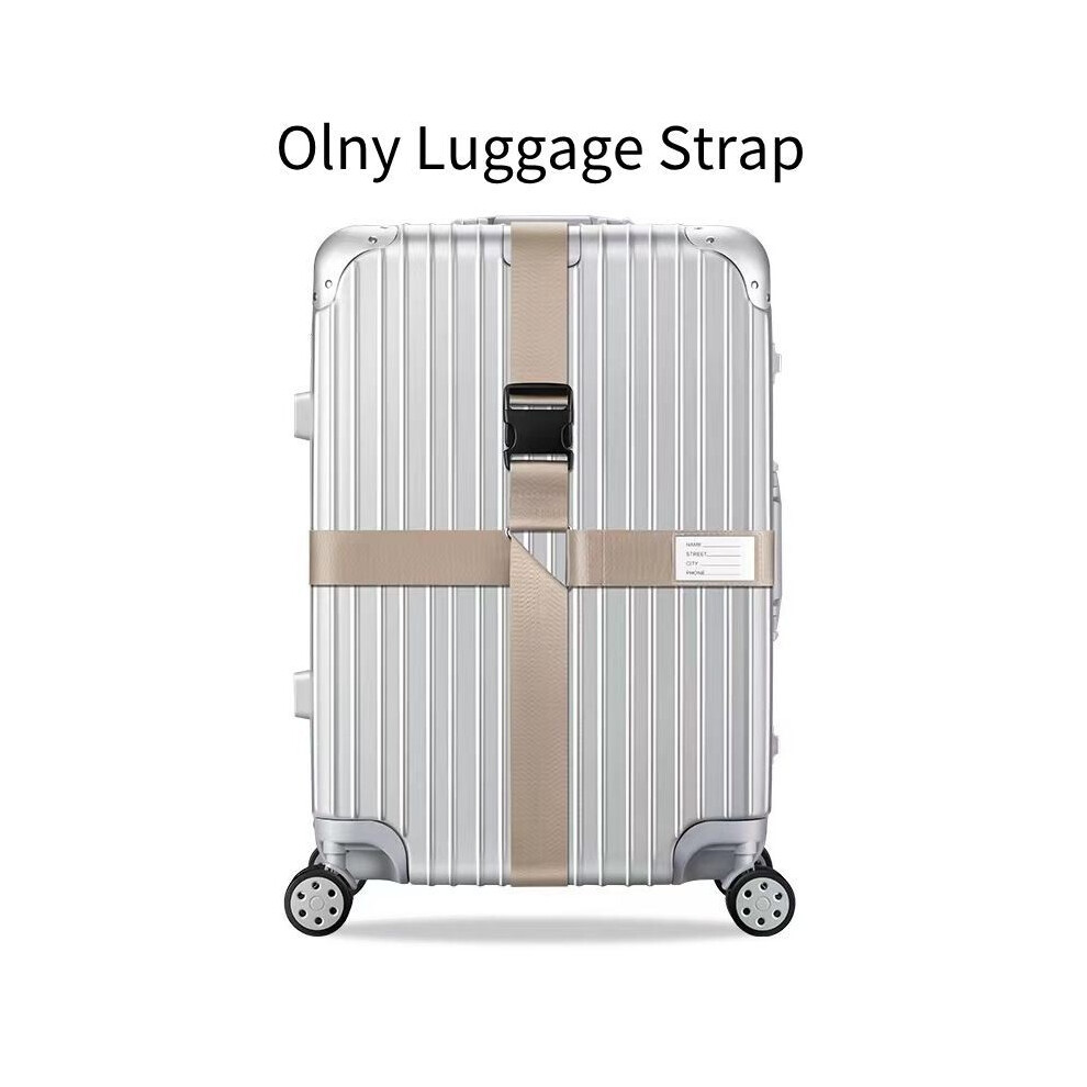 (Cross Khaki) Luggage Personalised Strap Safety Travel Suitcase Belt Baggage Lock With Straps
