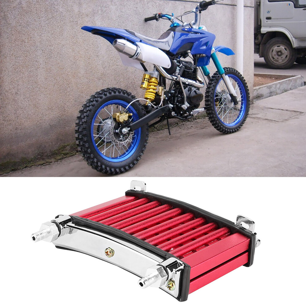 Aluminum Alloy Motorcycle Oil Cooler Kit For 125Cc 140Cc 150Cc Reds 3161334586664