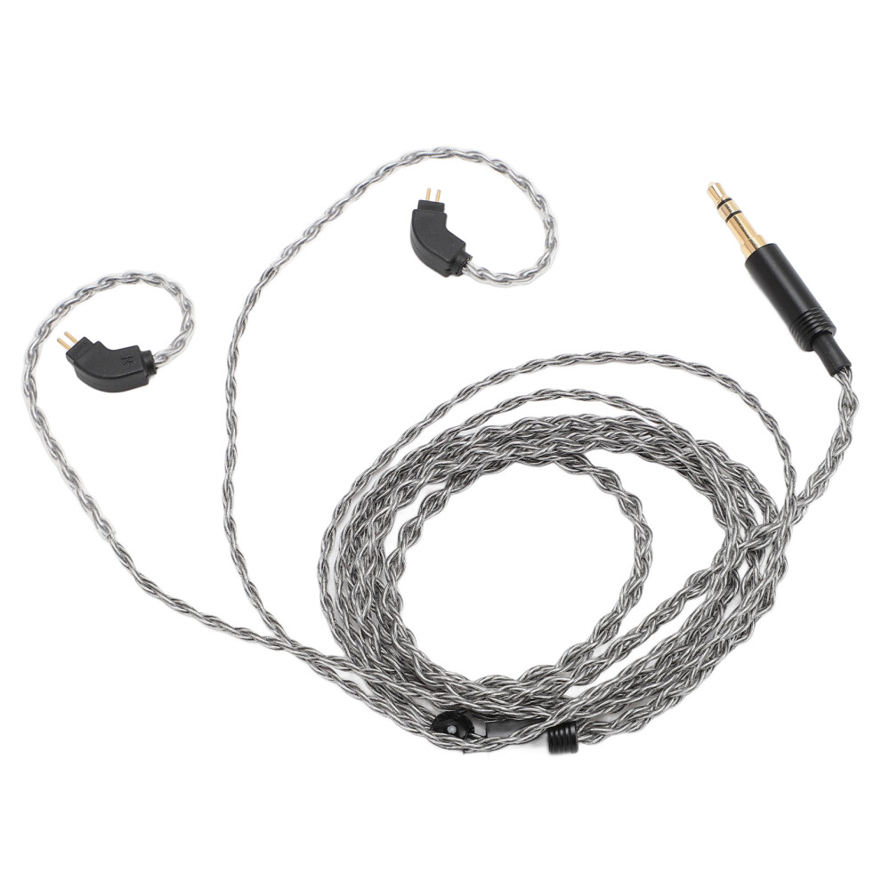 3.5Mm To 2 Pin 0.78Mm Earphone Cable 1.2M Flexible Silver 7891334587984