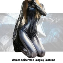 (L) Adult Women Cosplay Costume Sexy Jumpsuit Tight Fit Suit Open Crotch