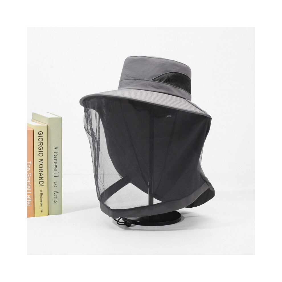 (Dark Gray) Summer Hat Fishing With Mesh Face Mask And Sun Protection Outdoor Adventures For-image-OPC-PJD5BMD-NEW