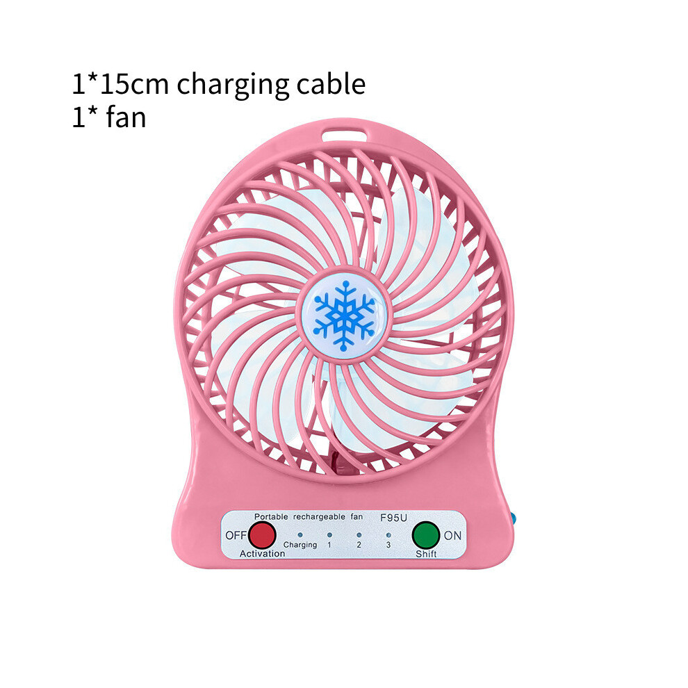 (Pink, 800mAh) Rechargeable Leaf Handheld Fan Silent High Wind Mini Plastic Outdoor Portable-image-OPC-PJD5BWB-NEW