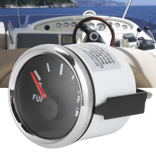 52mm Marine Oil Level Gauge 0-190Ω Signal Pointer Meter Black Dial