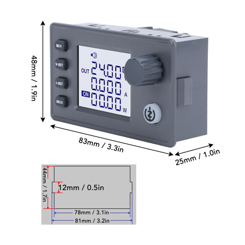 Regolatore Boost Buck 90W LCD 83x48x25mm ABS 1