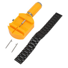 20 mm mattes Edelstahl-Uhrenarmband mit Werkzeug zum Entfernen für Männer & Frauen, Schwarz