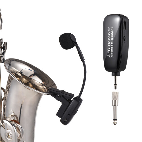 Ensemble micro pour saxophone 2,4 GHz ; 120 mAh, 20 cm, noir 2