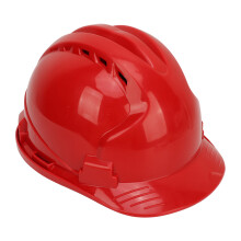 Red Impact-Resistant ABS Safety Hard Hat for Construction & Industrial Work