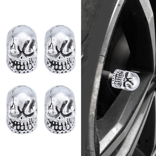4 Stück Schädel-Ventilkappen, Ø 7 mm