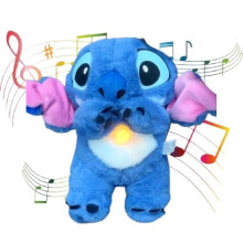(Blue)Kid Stitch atmende musikalische beruhigende Puppe Schlafspielzeug Angstlinderung Plüschtiere