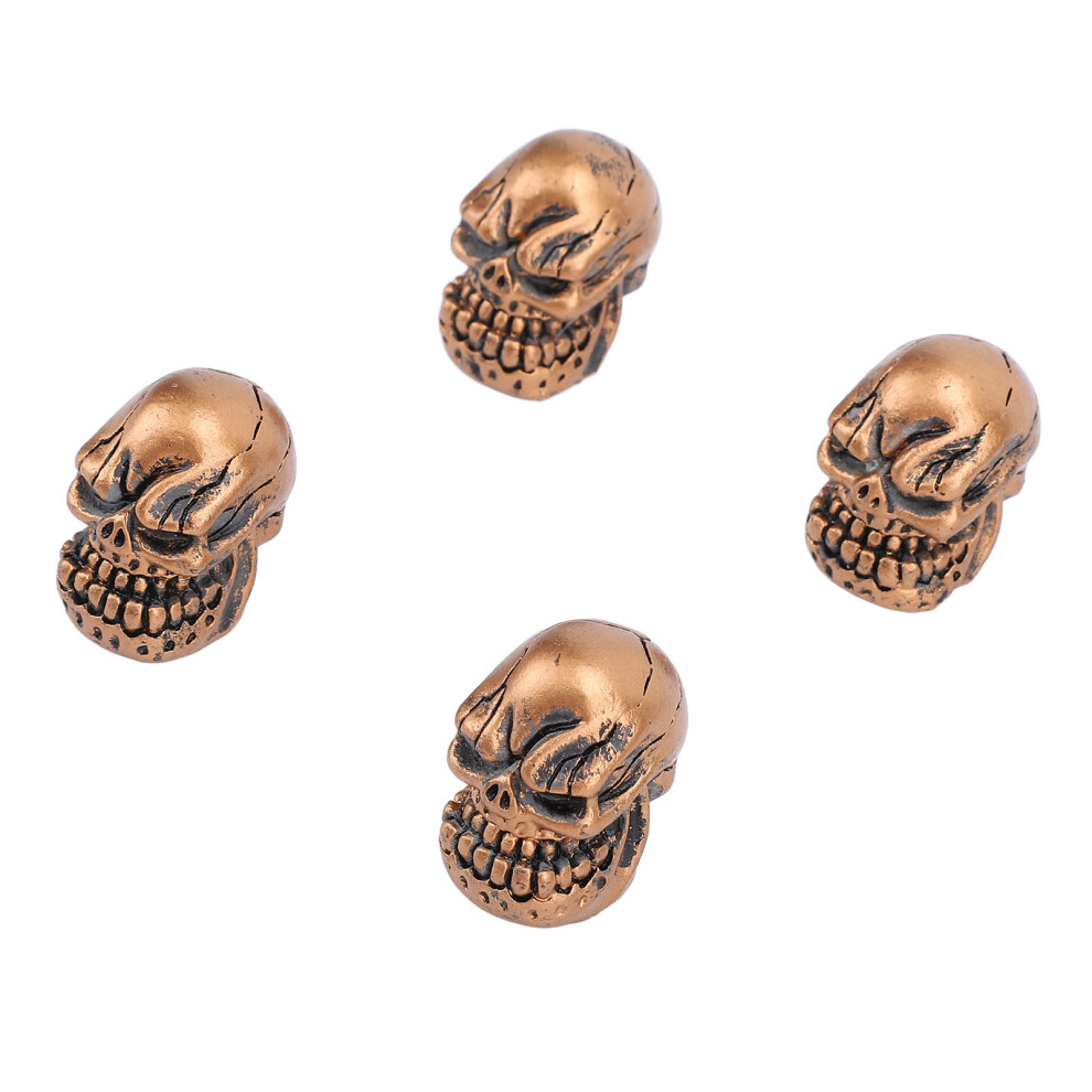 4Pcs Skull Style Tire Valve Stem Cap For Car Truck Bike Motorcycle Bronze 3041334601317