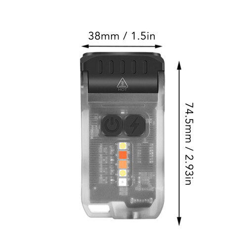 V15 1200mAh linterna mini USB-C IP67 negra 1