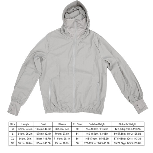 12V Kühlventilator-Jacke - 3-Geschwindigkeiten USB Grau XL 1