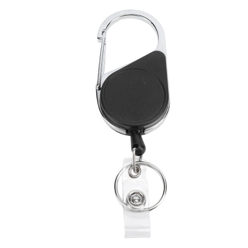 Modèle : porte-clés rétractable à cordon en nylon et ABS noir 2