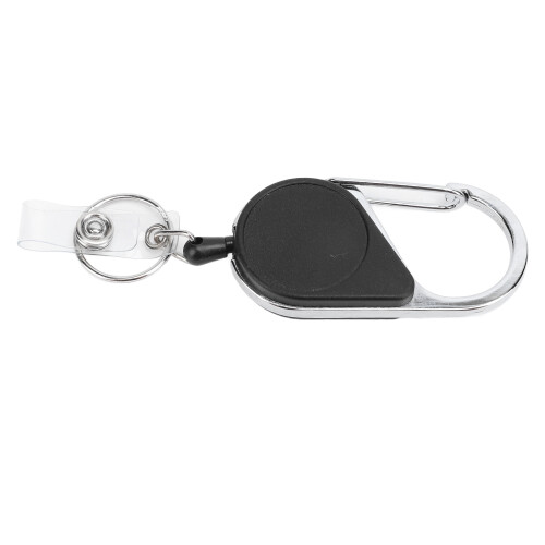 Modèle : porte-clés rétractable à cordon en nylon et ABS noir
