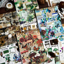 50 Pcs Vintage Washi Decals for Handbooks & Albums, Retro Style