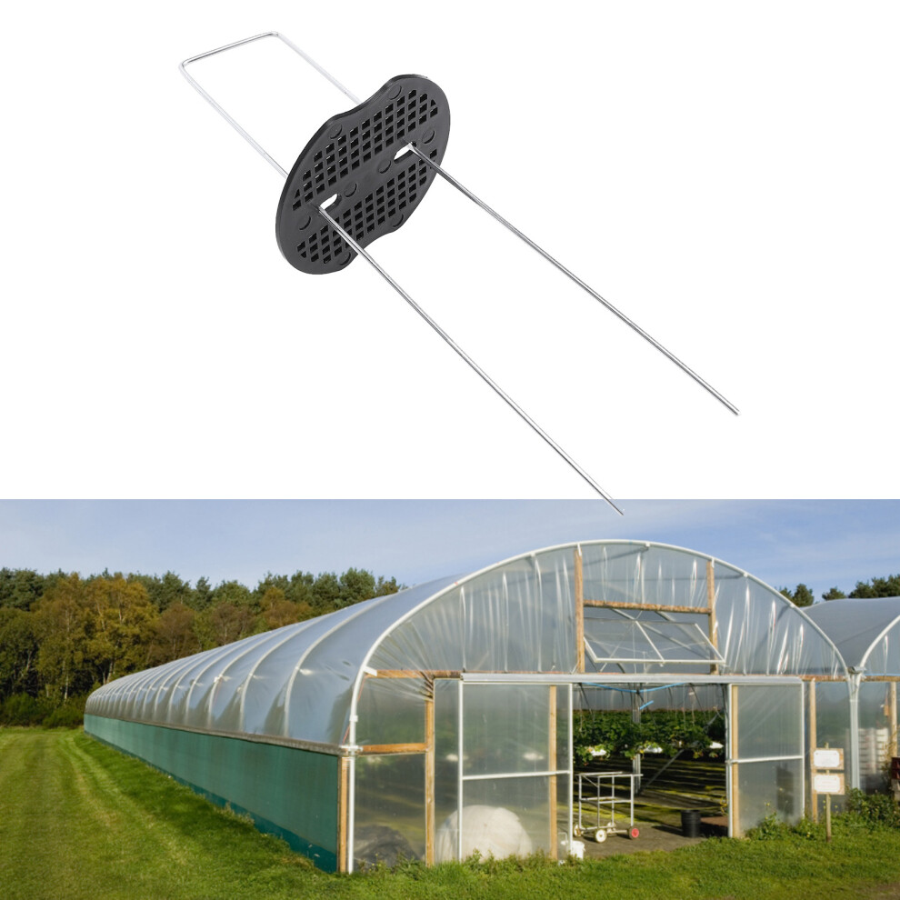 40Pcs U-Shaped Iron Landscape Staples & Plastic Gasket Set, 200X40mm 7601334608240