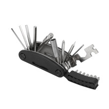 Kompaktes 20-in-1 Fahrrad-Multitool für unterwegs, schwarz, reisebereit
