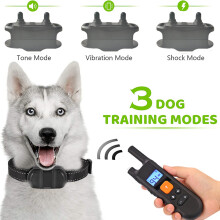 Hundehalsband mit Fernbedienung – Hundetraining Halsband, IP67 wasserdicht und staubdicht, Einstellbare Stufen, Lange Standby-Zeit, Geeigne