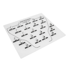 Pannello bianco porta estensioni per parrucche, 29,5x34 cm, 22 fermagli