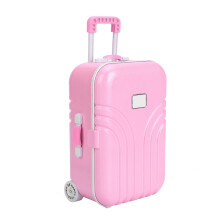Pink Baby Suitcase Toy Mini Plastic Luggage Box with Rolling Feature