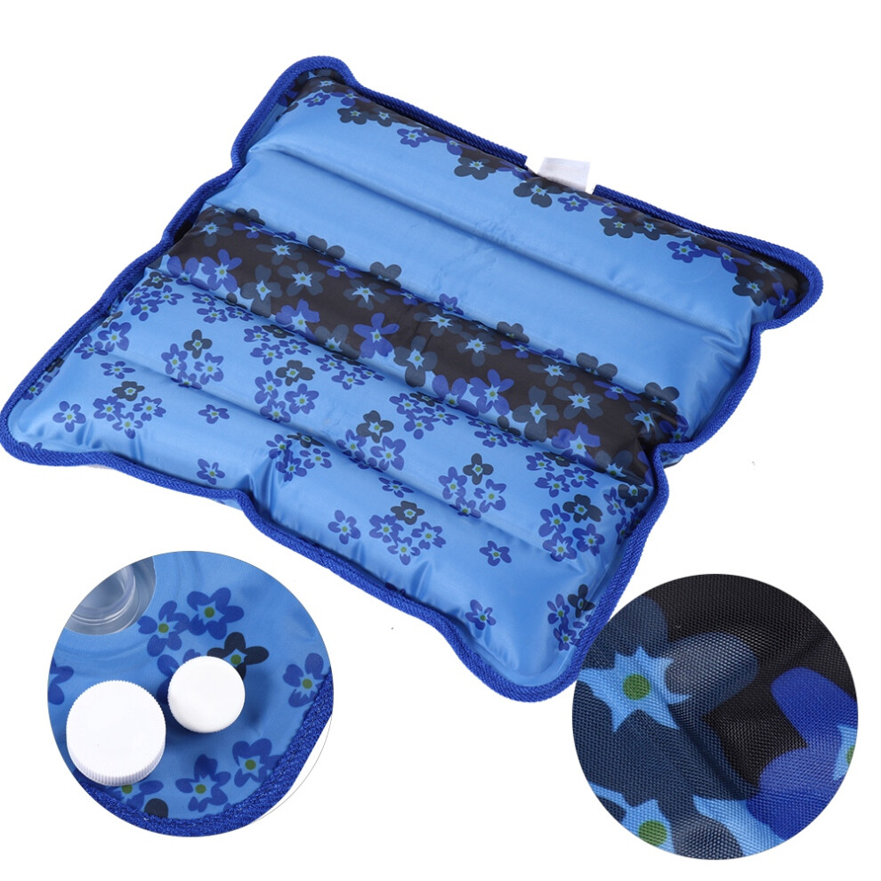 Thickened Ice Pillow Soft Water Cushion 36x36cm Dark Blue Cooling Seat