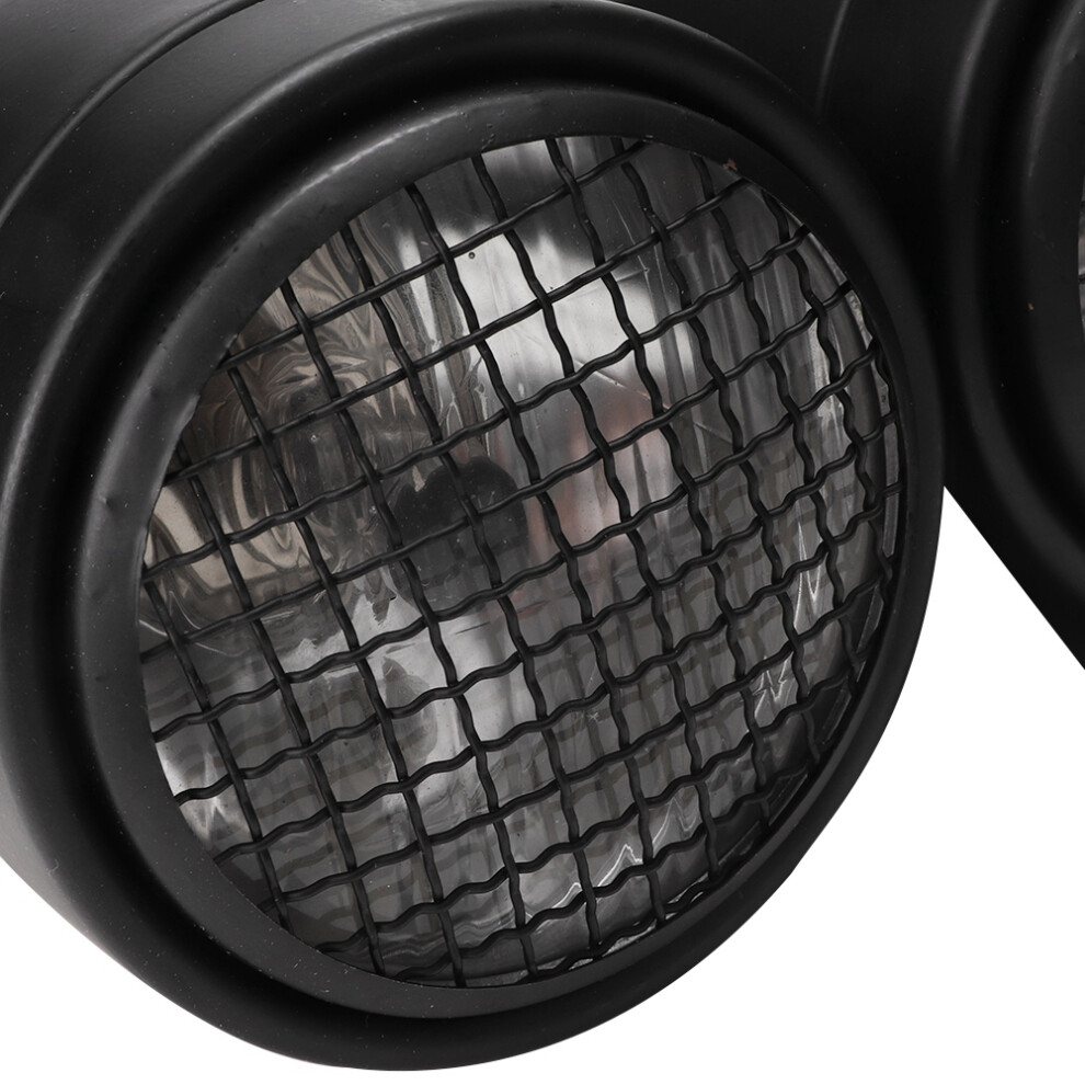 Universal 8.5In Iron Front Double Twin Round Headlight Lamp Grille Black/White 9391334618131