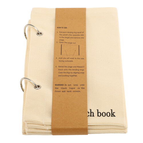 Blank Linen Sketchbook with Eyelets - Secure and Elegant Design 2