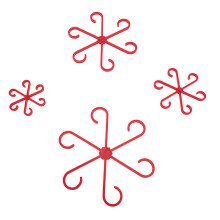 4 pièces de supports de tige rouges pour plantes, 4 tailles, de 5,8 à 13,5 cm