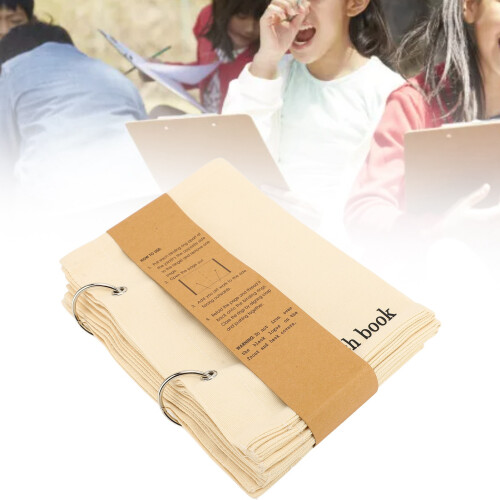 Blank Linen Sketchbook with Eyelets - Secure and Elegant Design