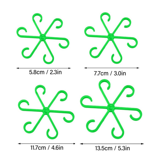 Set de 4 porte-tiges : 5,8/7,7/11,7/13,5 cm vert 1
