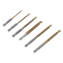Set da 6 punte in HSS rivestite in Ti, Ø 3-8 mm, codolo esagonale da 1/4 in